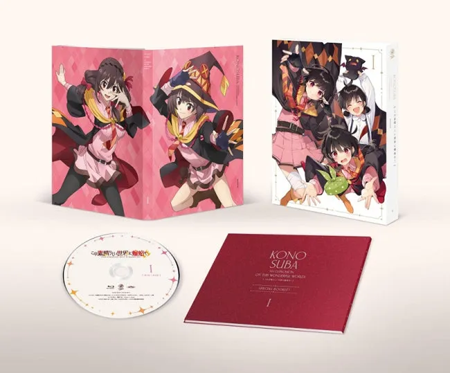 (Blu-ray) Konosuba: An Explosion on This Wonderful World! TV Series Vol. 1 [Production Limited Edition w/ Acrylic Stand x2   B2 Tapestry feat. Art by Novel Illustrator Kurone Mishima]