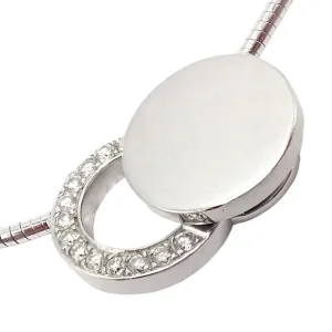 Rare! Authentic Modernist Dinh Van 18k White Gold Diamond Ombre De Lune Necklace